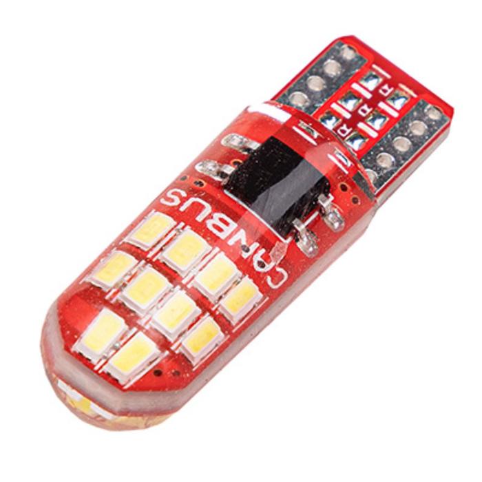 фото Лампа светодиодная t10 (w5w), 12v, 20 smd диодов без цоколя, 1-конт, с обманкой, белая skyway