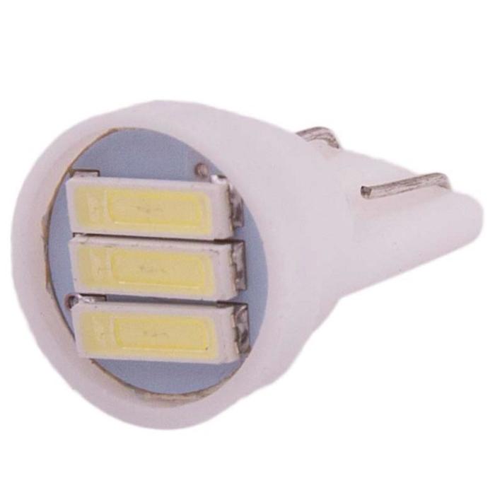 Лампа светодиодная T10 (W5W), 12V, 3 SMD диода, без цоколя, 1-конт, белая, SKYWAY, S08201468