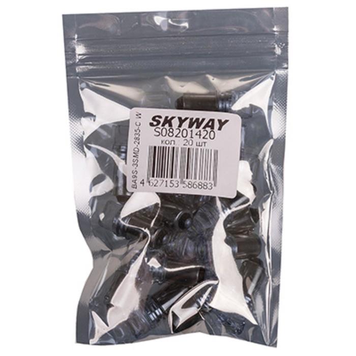 

Лампа светодиодная T8.5 (T4W), 12V, 3 SMD диода, 1-конт, белая, SKYWAY, S08201420
