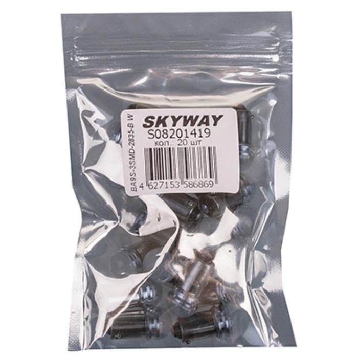 

Лампа светодиодная T8.5 (T4W), 12V, 3 SMD диода, 1-конт, белая, SKYWAY, S08201470