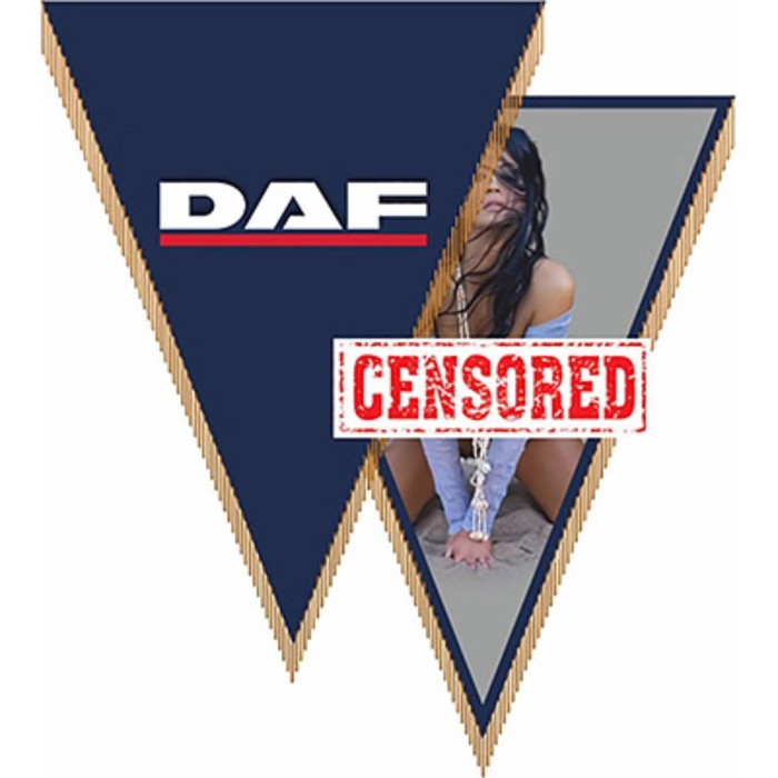 

Вымпел треугольный DAF, с девушкой, фон синий, 260х200мм, цветной, SKYWAY, S05101014