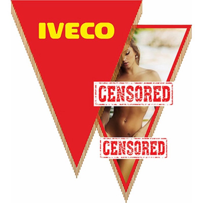 

Вымпел треугольный IVECO, с девушкой, фон красный, 260х200мм, цветной, SKYWAY, S05101027