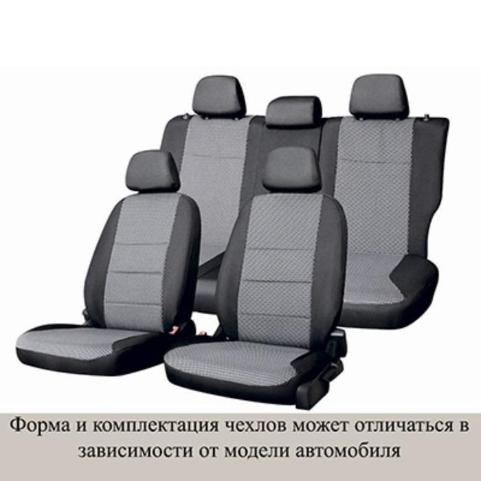 фото Чехлы сиденья chevrolet niva c 2002-2014 suv, жаккард-экокожа, 12 предм., sw, темно-серый skyway