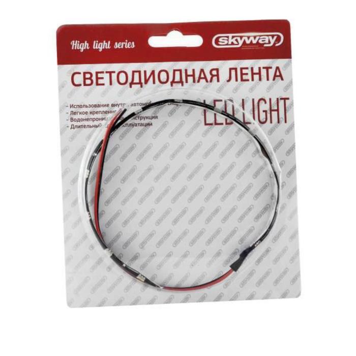 фото Светодиодная автомобильная лента 12 в, 12 smd диодов, 30см, свет белый, skyway, s03201002