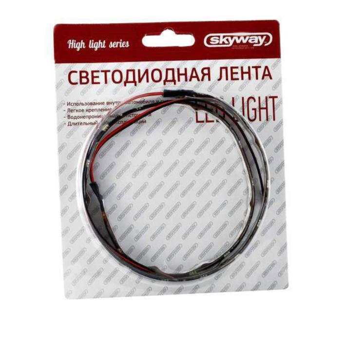 фото Светодиодная автомобильная лента 12 в, 24 smd, 60см, белая, skyway, s03201004