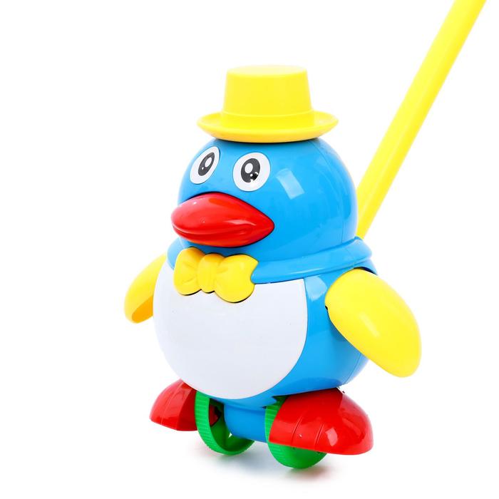 Каталка на палочке «Пингвин», цвета МИКС каталка на палочке вертолётик цвета микс