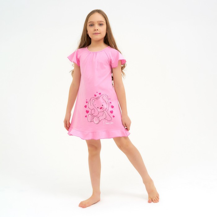 Сорочка для девочки, цвет светло-розовый, рост 98-104 см