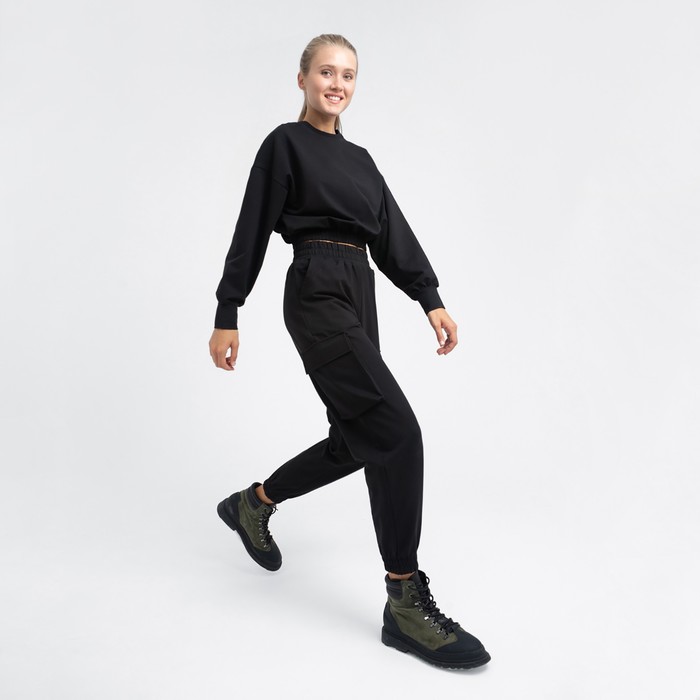 

Костюм женский (брюки, свитшот) MINAKU: Casual Collection цвет чёрный, размер 42