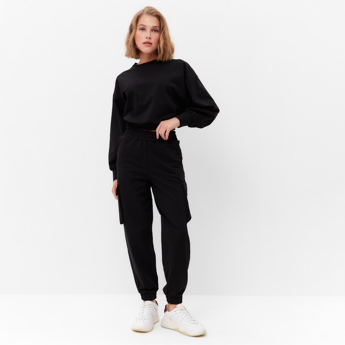 

Костюм женский (брюки, свитшот) MINAKU: Casual Collection цвет чёрный, размер 46