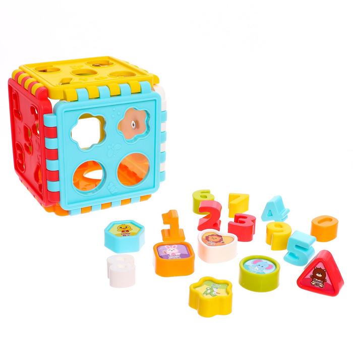 цена Развивающая игрушка-сортер «Куб», с часиками