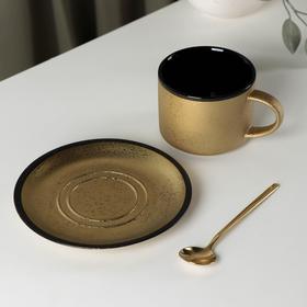 

Чайная пара с ложкой Gold, чашка 240 мл, 11,5×8,5×6,5 см, блюдце d=14,5 см