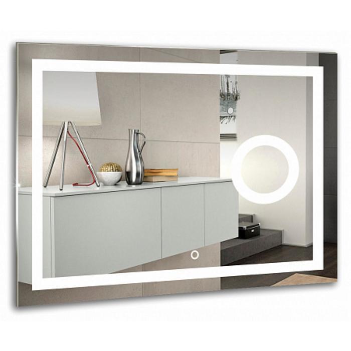 Зеркало с LED подсветкой «Марпл» 915х685 мм, встроенное увеличительное зеркало, 2-режима подсветки, диммер