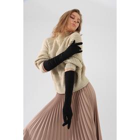 

Перчатки женские, безразмерные, удлиненные, цвет чёрный