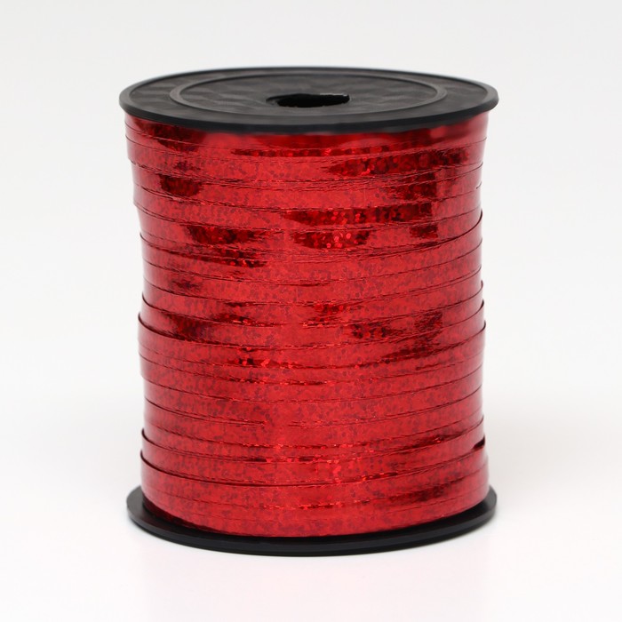 Лента упаковочная, красная, металлизированная, 5 мм х 225 м лента полипропиленовая красная 5 мм х 228 м