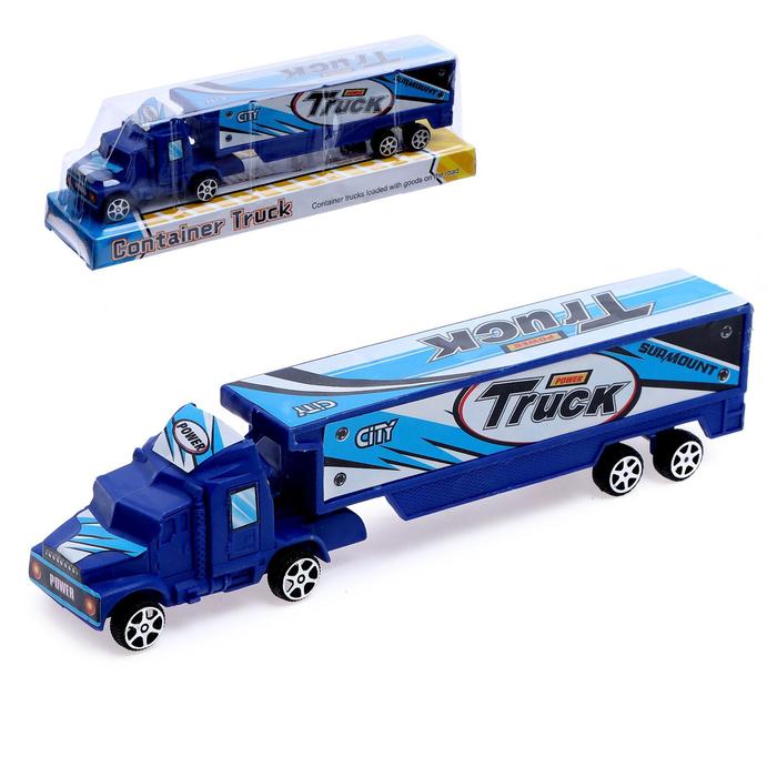 Грузовик инерционный «Тягач», цвет синий грузовик металлический топливо инерционный цвет синий
