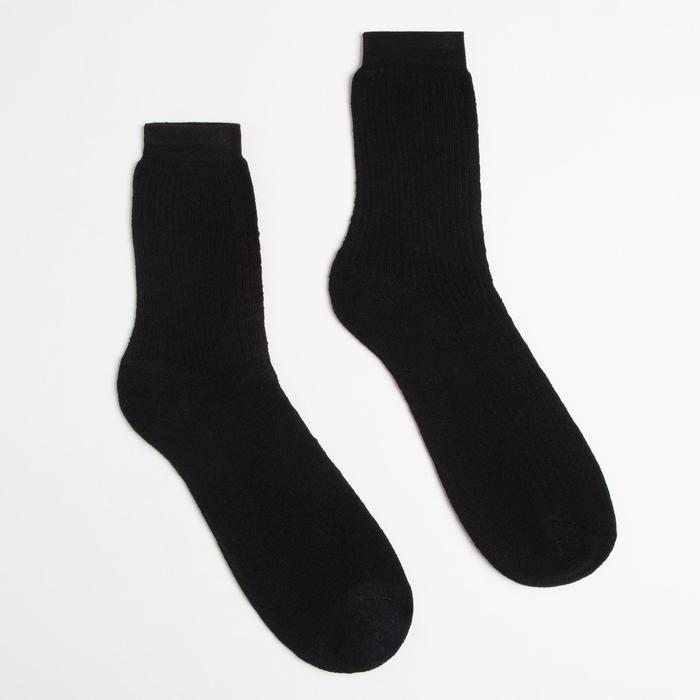 фото Носки мужские махровые, цвет чёрный, размер 25 альтаир