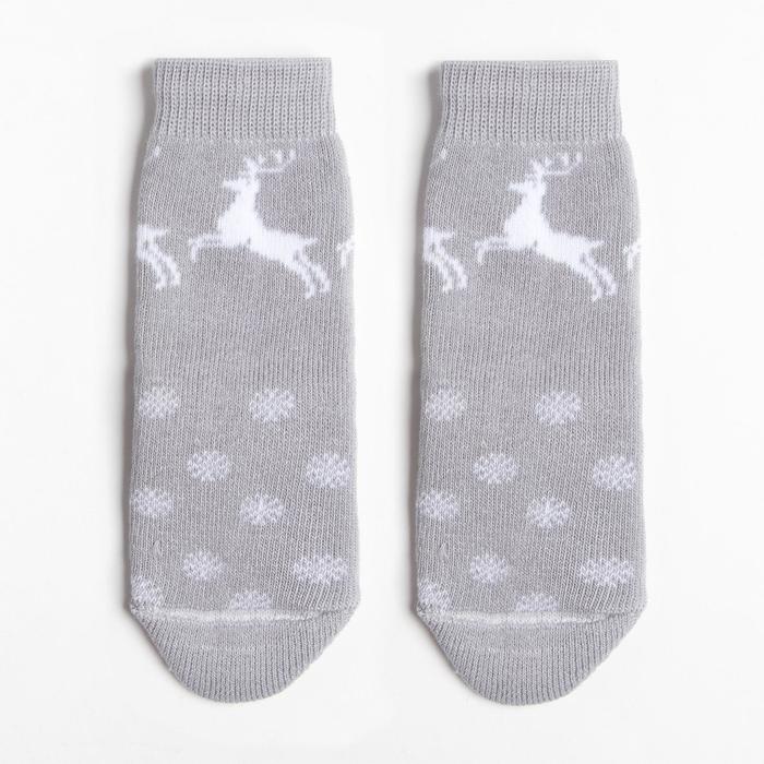 Носки детские махровые, цвет серый, размер 14 фото