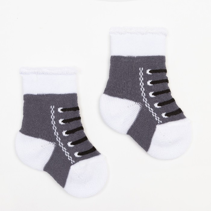 Носки детские махровые, цвет серый, размер 6