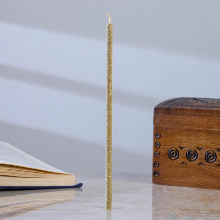 фото Свеча магическая медовая с базиликом для привлечения денег «basil-money», 12 штук