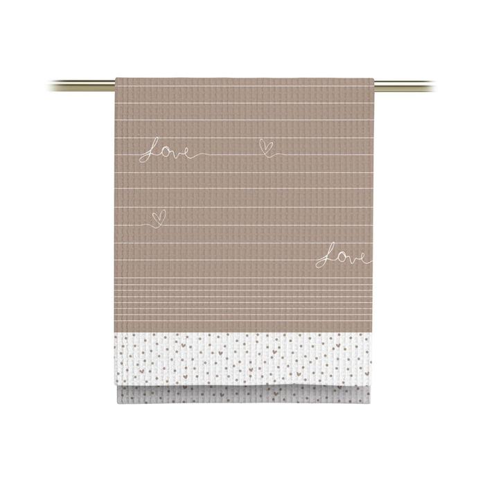 фото Комплект вафельных полотенец love, размер 50х70 см, 5 шт унисон