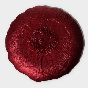 Блюдо стеклянное сервировочное «Флора», d=33 см, цвет красный