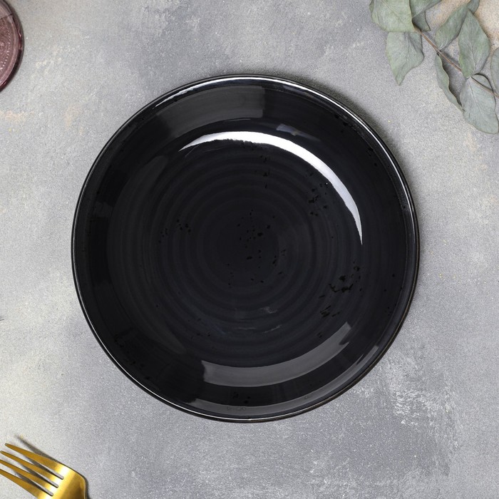 Тарелка фарфоровая глубокая Balance, 500 мл, d=21 см, цвет чёрный тарелка фарфоровая глубокая винтаж 500 мл d 21 см цвет коричневый