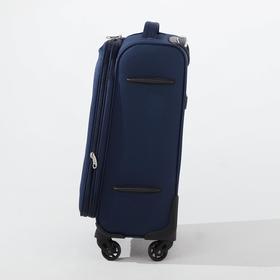 

Чемодан малый 20", отдел на молнии, 2 наружных кармана, 4 колеса, кодовый замок, цвет тёмно-синий