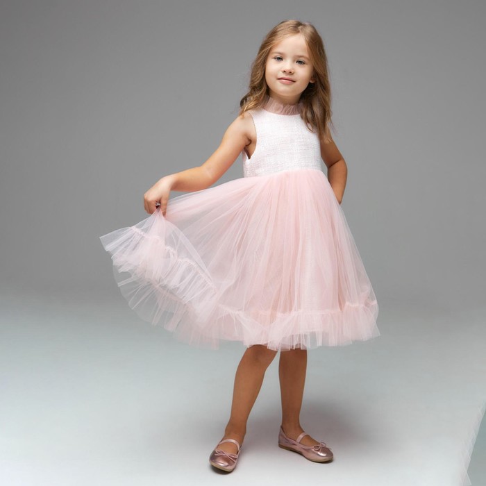 Платье нарядное детское, цвет розовый, рост 122 см платье нарядное детское цвет чёрный рост 122 см