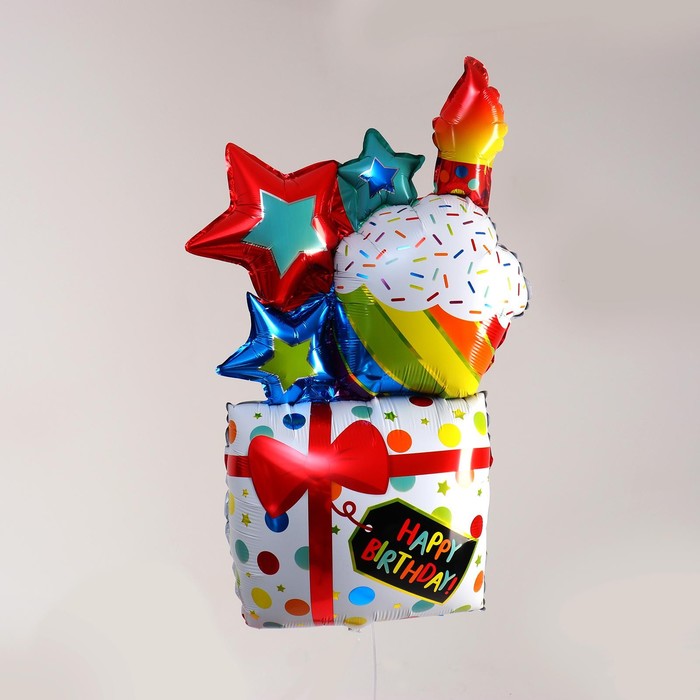 Шар фольгированный 40 «Подарок со звёздами», фигура, под воздух шар фольгированный 52 микки маус фигура под воздух