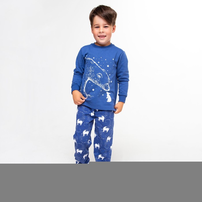 Пижама детская, цвет синий, рост 92 см