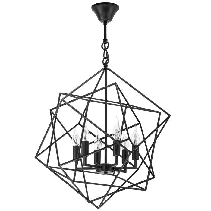 Светильник Gabbia, 6x40Вт E14, цвет чёрный светильник madison 6x40вт e14 цвет никель