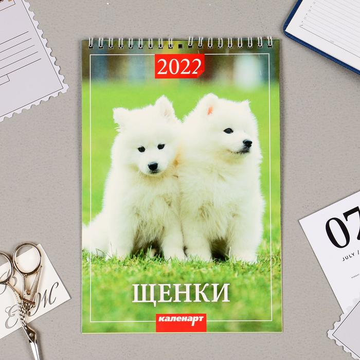 

Календарь на пружине без ригеля "Щенки" 17х25 см, 2022 год