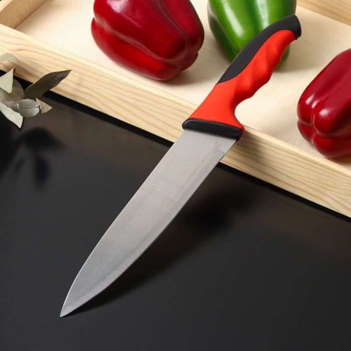 Нож - шеф Доляна Bull, лезвие 20,5 см, цвет красный доляна нож шеф bull лезвие 20 5 см цвет красный