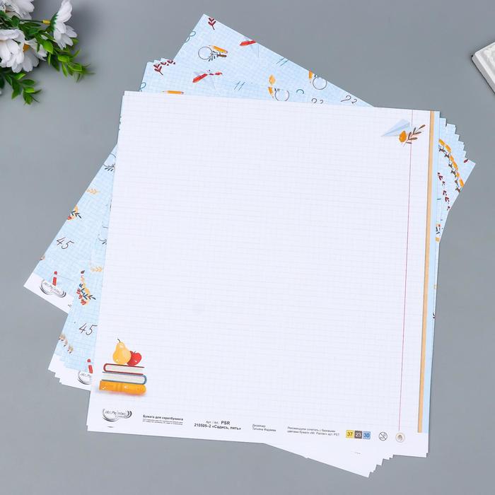 

Бумага для скрапбукинга "Садись, пять." 190 г/кв.м 30.5 x 30.5 см 10 шт №2
