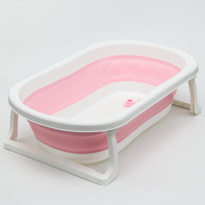 Ванночка детская складная со сливом, 75 см., цвет розовый ванночка детская cool 82 см со сливом цвет серое перышко little angel