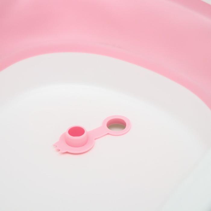 фото Ванночка детская складная со сливом, 75 см., цвет розовый