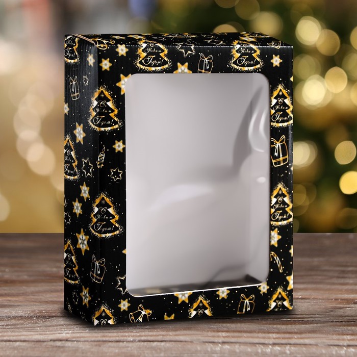 Коробка подарочная, крышка-дно, с окном Праздничное волшебство, 18 х 15 х 5 см коробка подарочная крышка дно с окном праздничное волшебство 18 х 15 х 5 см