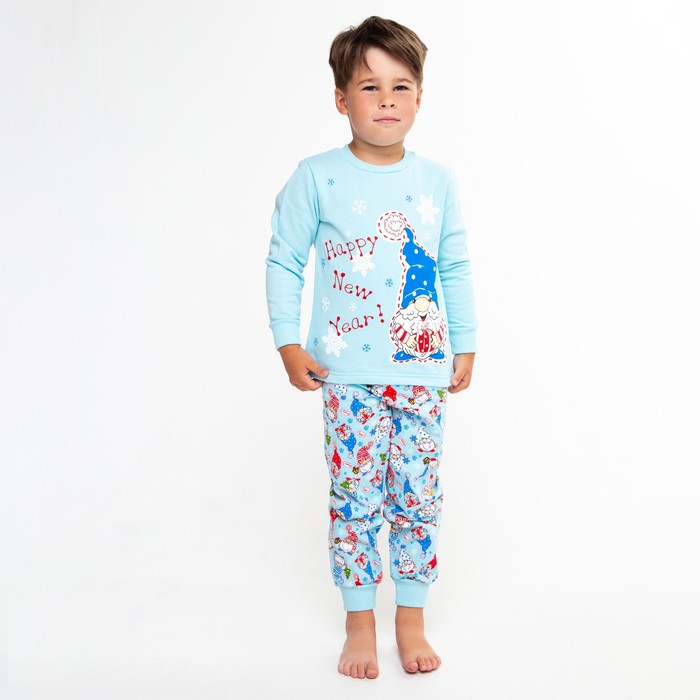 Пижама детская, цвет голубой, рост 128 см