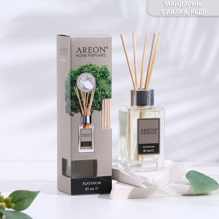 Ароматический диффузор для дома Areon Sticks LUX Platinum, 85 мл