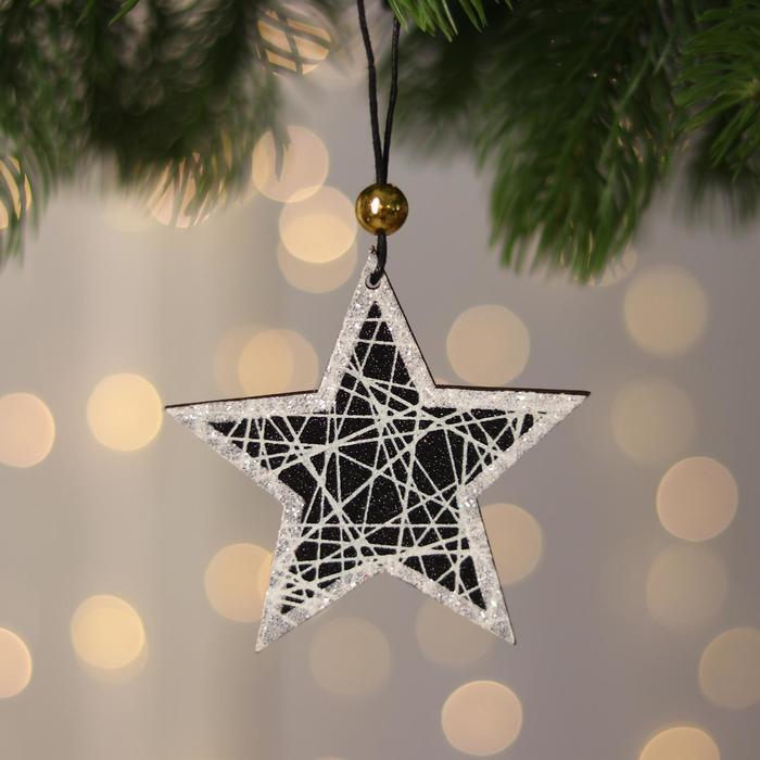 Новогодняя подвеска с подсветкой «Звезда» 8×8 см новогодняя подвеска серебряная звезда
