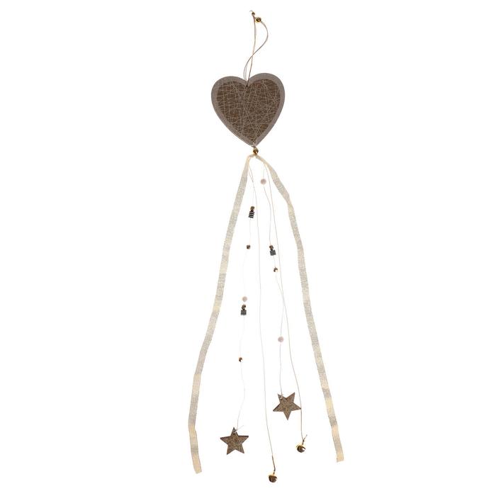 Декоративная подвеска с подсветкой «Сердце» 10.5×67 см, золотой новогодняя подвеска с подсветкой звезда 12×67 см золотой
