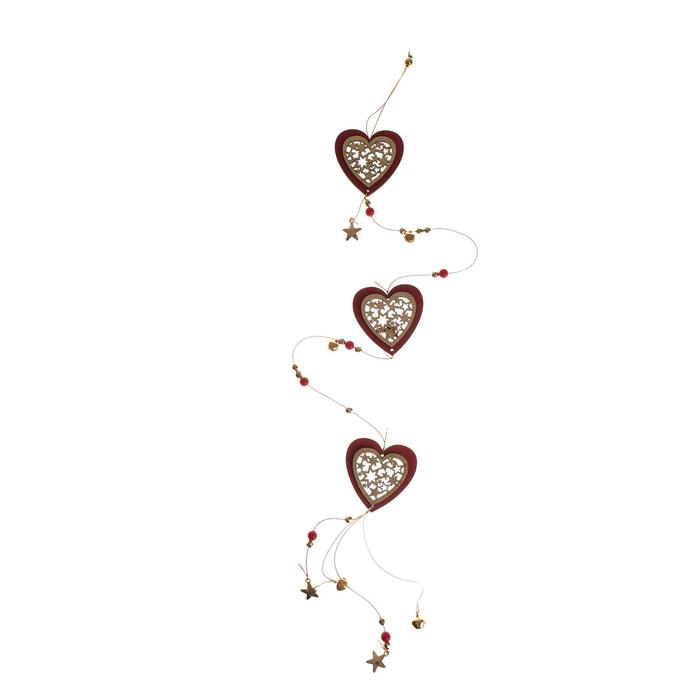 фото Подвеска новогодняя «сердца узорные» 7×93 см лесная мастерская