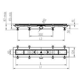 

Трап MCH CH 550 DC, d=40 мм, линейный, 550х60х1,5 мм, мокрый/сухой затвор, бок.слив, черный 740238