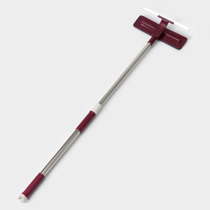 Окномойка с насадкой из микрофибры Доляна, стальная телескопическая ручка, 27×8×73(114) см, цвет МИКС