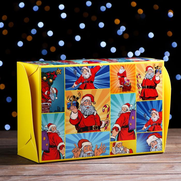

Коробка складная, двухсторонняя "POP ART Новый год", 25 х 17 х 10 см