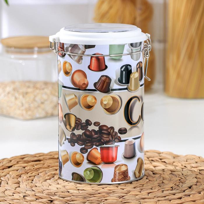 

Банка для сыпучих продуктов Coffee, 19×11×11 см, цвет белый