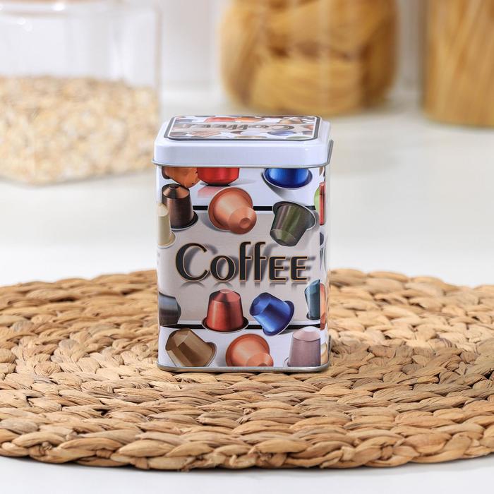 Банка для сыпучих продуктов Coffee, 10×7,5×7,5 см банка для сыпучих продуктов easy life луговые цветы голубые 10 5х15 5 см