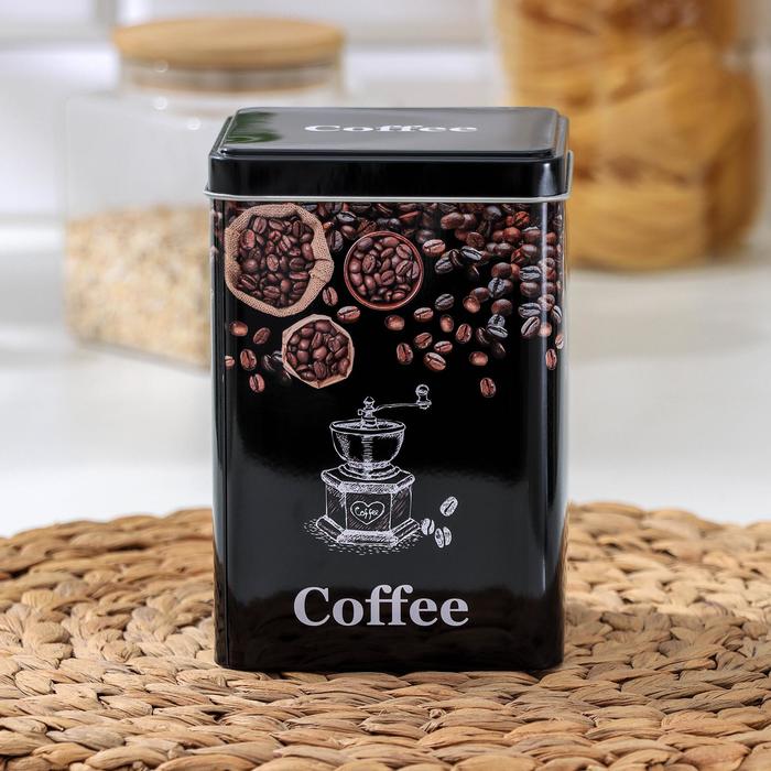 

Банка для сыпучих продуктов Dark, 1,5 л, 15×10×10 см