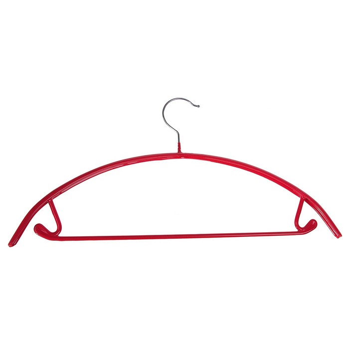 Вешалка-плечики с перекладиной антискользящая, дугообразная, цвет розовый