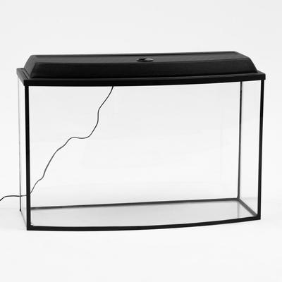 Аквариум телевизор с крышкой, 120 литров, 80 х 32,5 х 50/55 см, чёрный - Фото 1